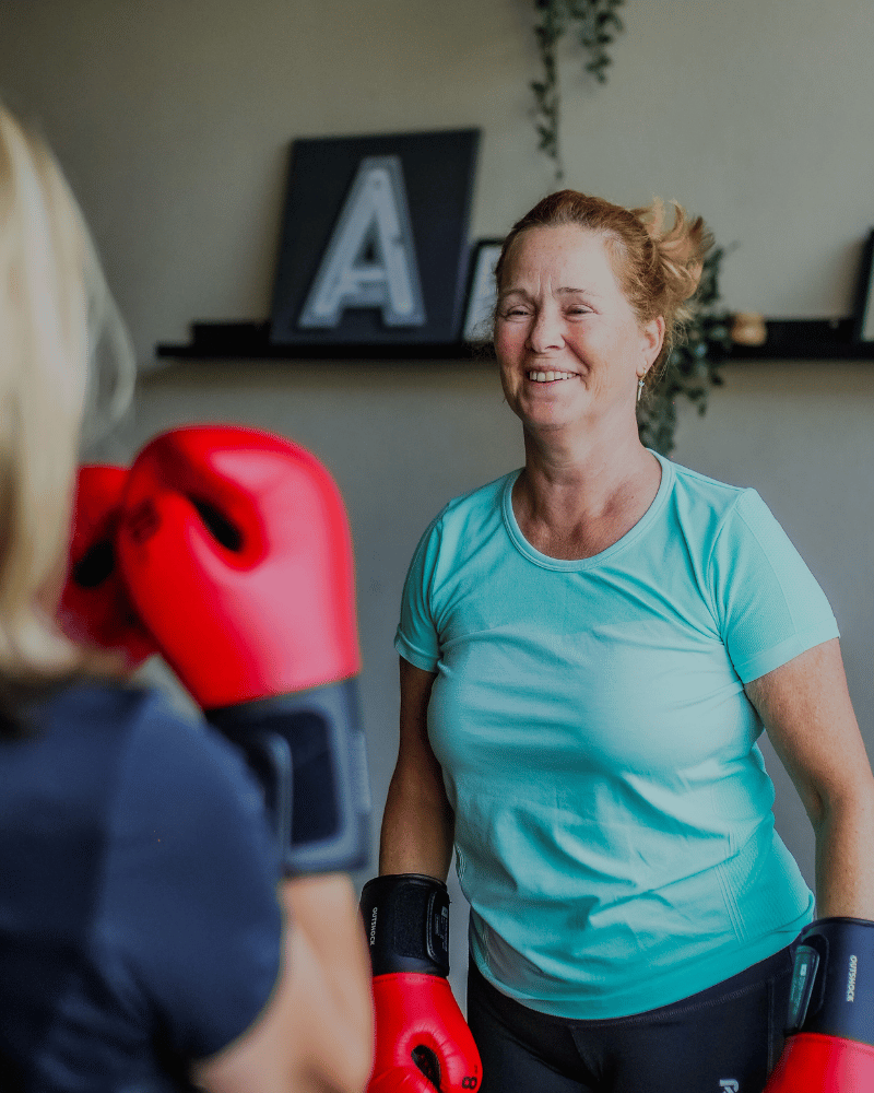 Bokstraining tijdens een groepsles bij MyHealth Breda